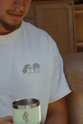 Boxy Cream Emblem Tee