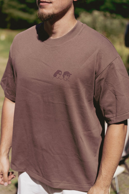 Boxy Brown Emblem Tee